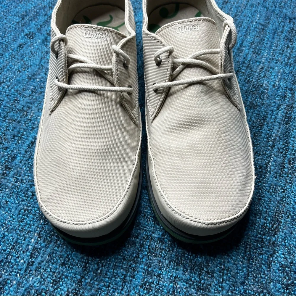 Olukai Honolulu Lace Mesh Casual Shoes in Cream and Green Mens 8.5 - Picture 3 of 9